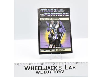 Skywarp Action Figure Instruction Manual Booklet 1985 Hasbro G1 Transformers