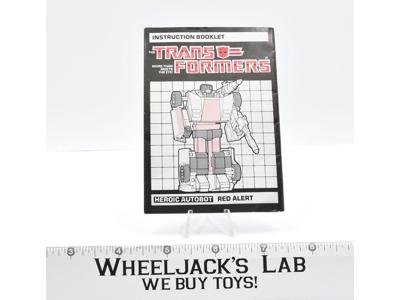 Red Alert Action Figure Instruction Manual Booklet 1985 Hasbro G1 Transformers