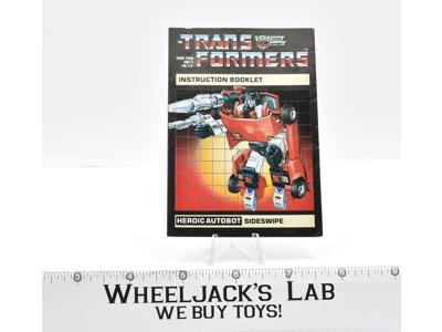 Sideswipe Action Figure Instruction Manual Booklet 1984 Hasbro G1 Transformers