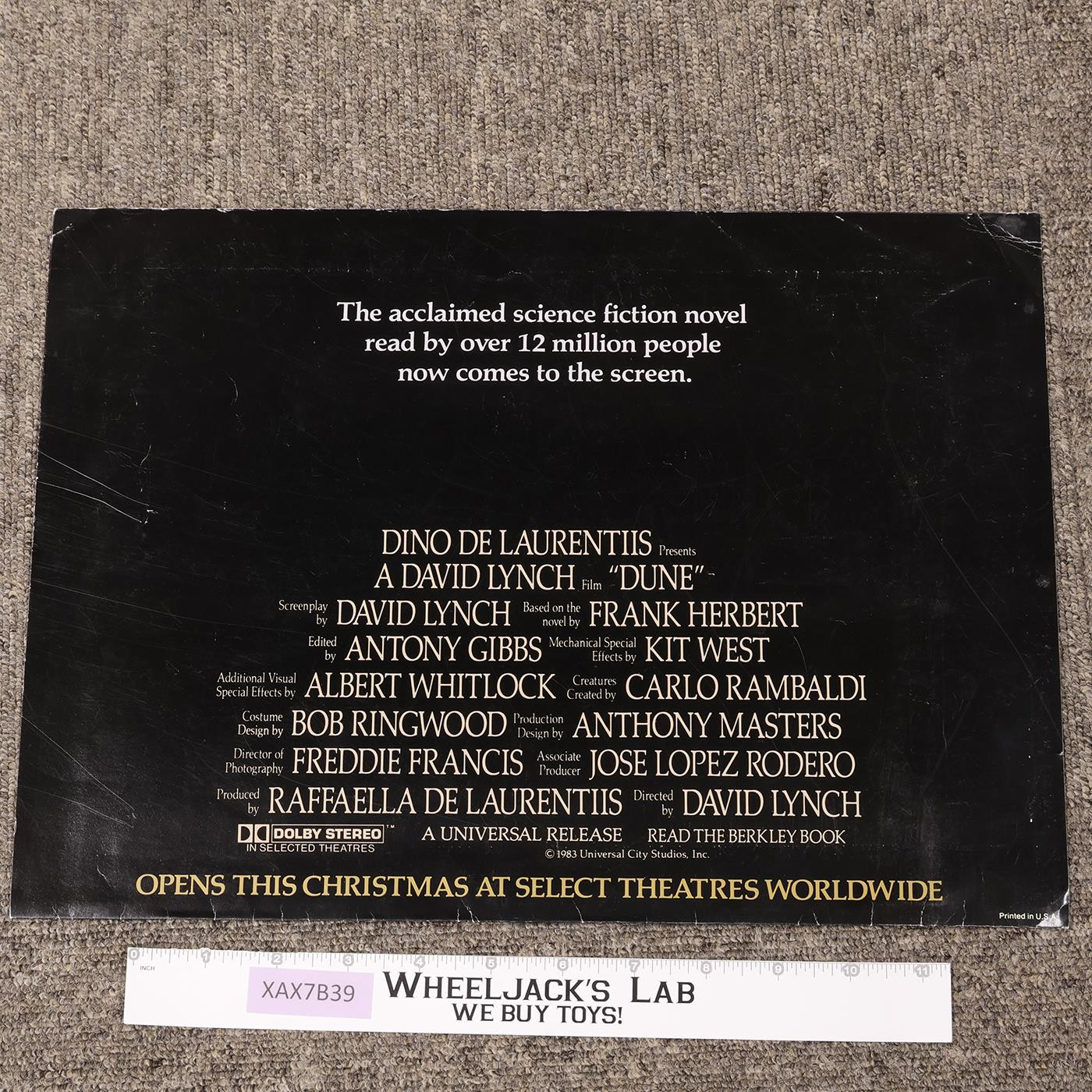 Dune 1984 Movie Poster 15 x 22 Vintage