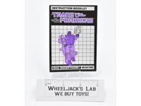Misfire Action Figure Instruction Manual Booklet 1987 Hasbro G1 Transformers