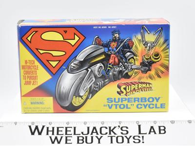 Superboy VTOL Cycle w box Complete Superman Man of Steel Vehicle 1995 Kenner