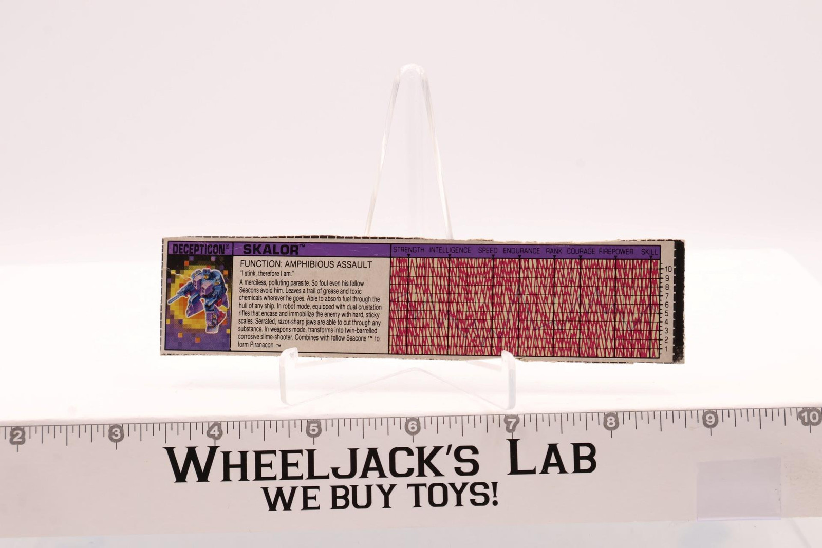 Skalor Action Figure Tech Spec 1987 Vintage Hasbro G1 Transformers