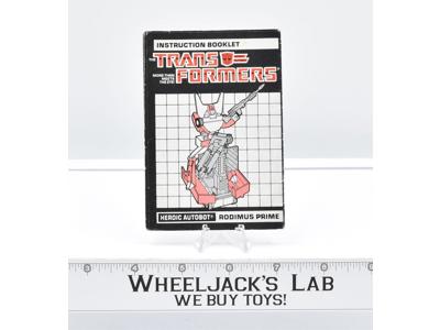 Rodimus Prime Action Figure Instruction Manual Booklet 1986 G1 Transformers