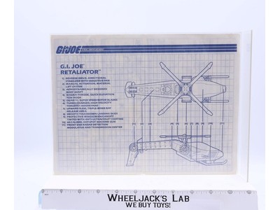 Retaliator 1990 ORIGINAL Instructions Blueprints G.I. Joe Hasbro Action Figure