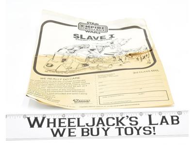 Slave 1 Assembly Instructions ESB 1981 Star Wars Vintage Kenner Vehicle Ship