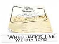 Slave 1 Assembly Instructions ESB 1981 Star Wars Vintage Kenner Vehicle Ship