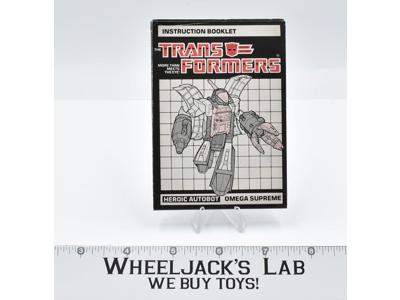 Omega Supreme Action Figure Instruction Manual 1985 Hasbro G1 Transformers