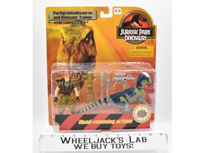Pachycephalosaurus &amp; Dinosaur Trainer NEW Jurassic Park Dinosaurs Hasbro 1999