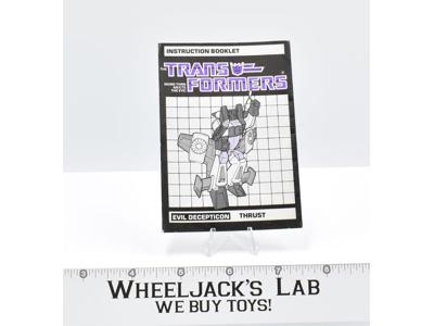 Thrust Action Figure Instruction Manual Booklet 1985 Hasbro G1 Transformers