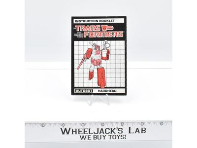 Hardhead Action Figure Instruction Manual Booklet 1987 Hasbro G1 Transformers