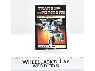 Jazz Action Figure Vintage Instruction Manual Booklet 1984 G1 Transformers