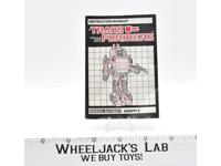 Grapple Action Figure Vintage Instruction Manual Booklet 1985 G1 Transformers