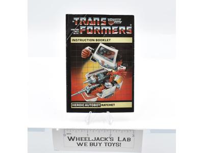 Ratchet Action Figure Robot Instruction Manual 1985 Hasbro G1 Transformers