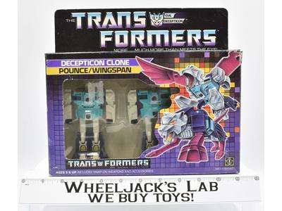 Pounce &amp; Wingspan NR MINT FIG MIB 100% Complete 1986 Vintage G1 Transformers
