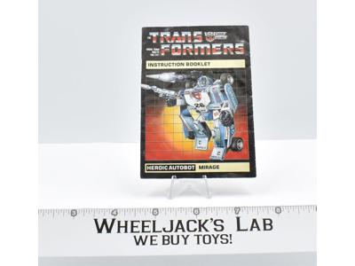 Mirage Action Figure Instruction Manual Booklet 1984 Hasbro G1 Transformers
