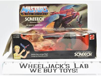 Screech W Box Complete 1982 He-Man Masters of the Universe MOTU Mattel