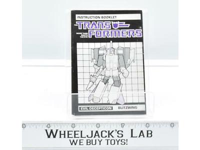 Blitzwing Action Figure Instruction Manual Booklet 1985 Hasbro G1 Transformers