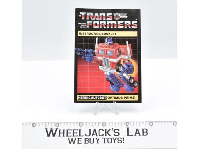 Optimus Prime Action Figure Instruction Manual Booklet 1985 G1 Transformers