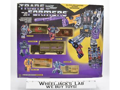 Menasor Giftset UNUSED STICKERS ENGLISH UK MIB Vintage 1986 G1 Transformers