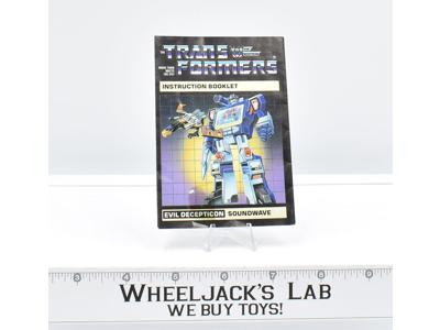 Soundwave Action Figure Robot Instruction Manual 1985 Hasbro G1 Transformers