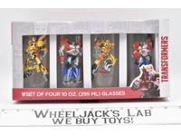 Set of 4 10 Ounce Glasses Bumblebee Optimus Transformers AOE Age of Extinction