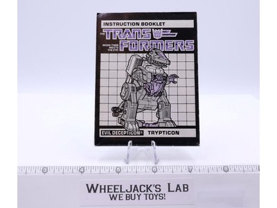 Trypticon Action Figure Instruction Booklet Manual 1986 G1 Transformers Vintage