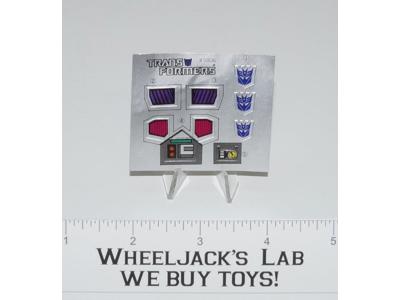 Spinister Decal Sticker Sheet G1 Transformers 1988 Vintage Action Figure