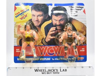 Scott &amp; Rick The Steiner Brothers NEW 1990 WCW Galoob Wrestling Action Figure