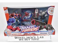 Optimus Prime Megatron w DVD Deluxe Animated NEW MISB Hasbro Transformers 2007