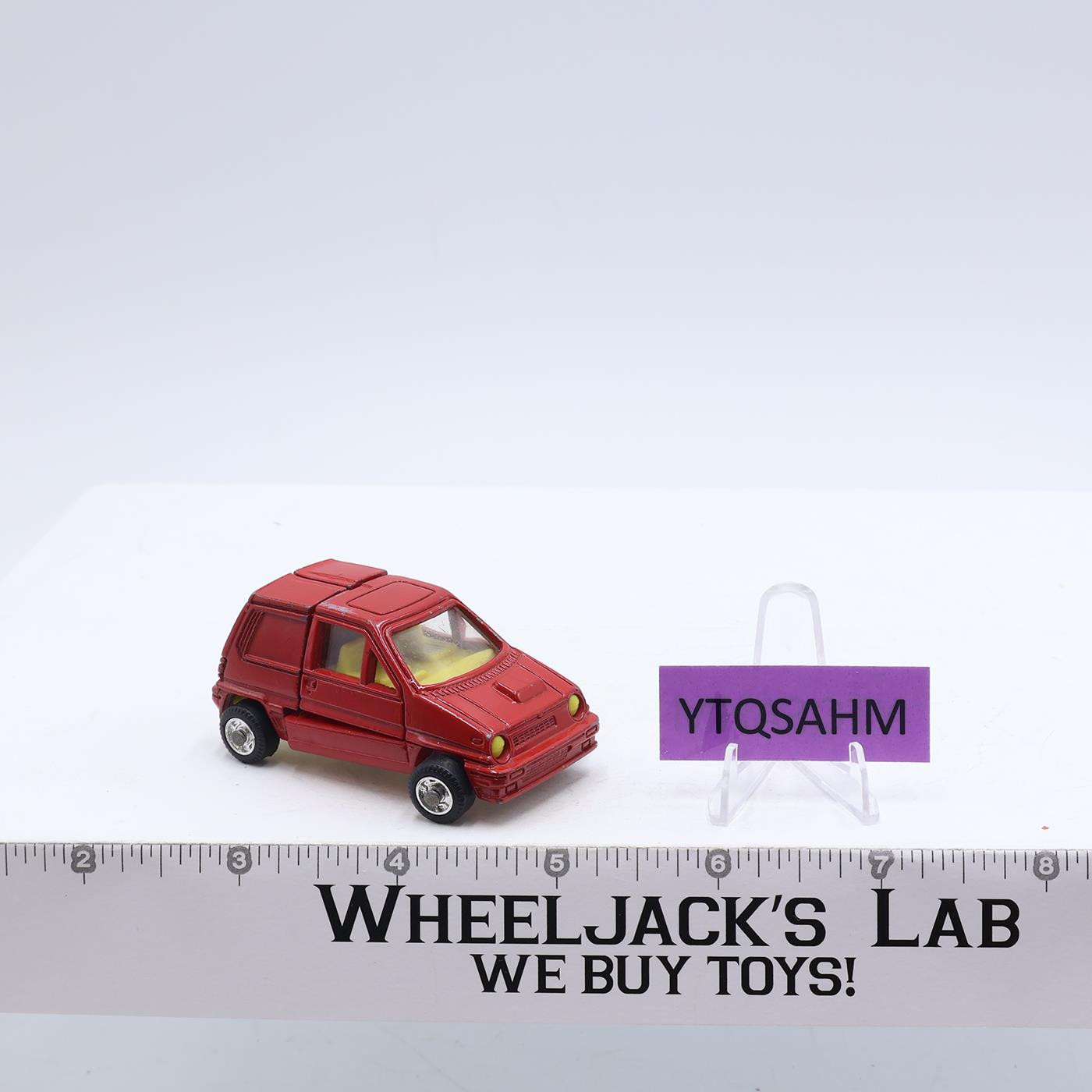 Convert-A-Bot Red Honda Hatchback Metal Shell 1980's Vintage Action Figure