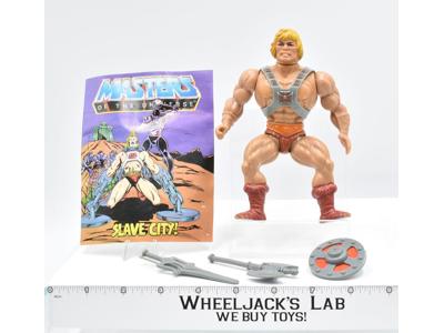 He-Man SOFT HEAD C 100% Complete 1982 MOTU Masters of the Universe W/ Comic