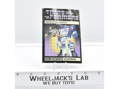 Soundwave Action Figure Instruction Manual Booklet 1984 Hasbro G1 Transformers