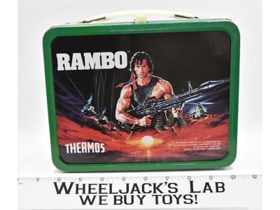 Rambo Sylvester Stallone Vintage Lunch Box 1985 Tin Metal Thermos
