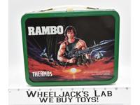 Rambo Sylvester Stallone Vintage Lunch Box 1985 Tin Metal Thermos