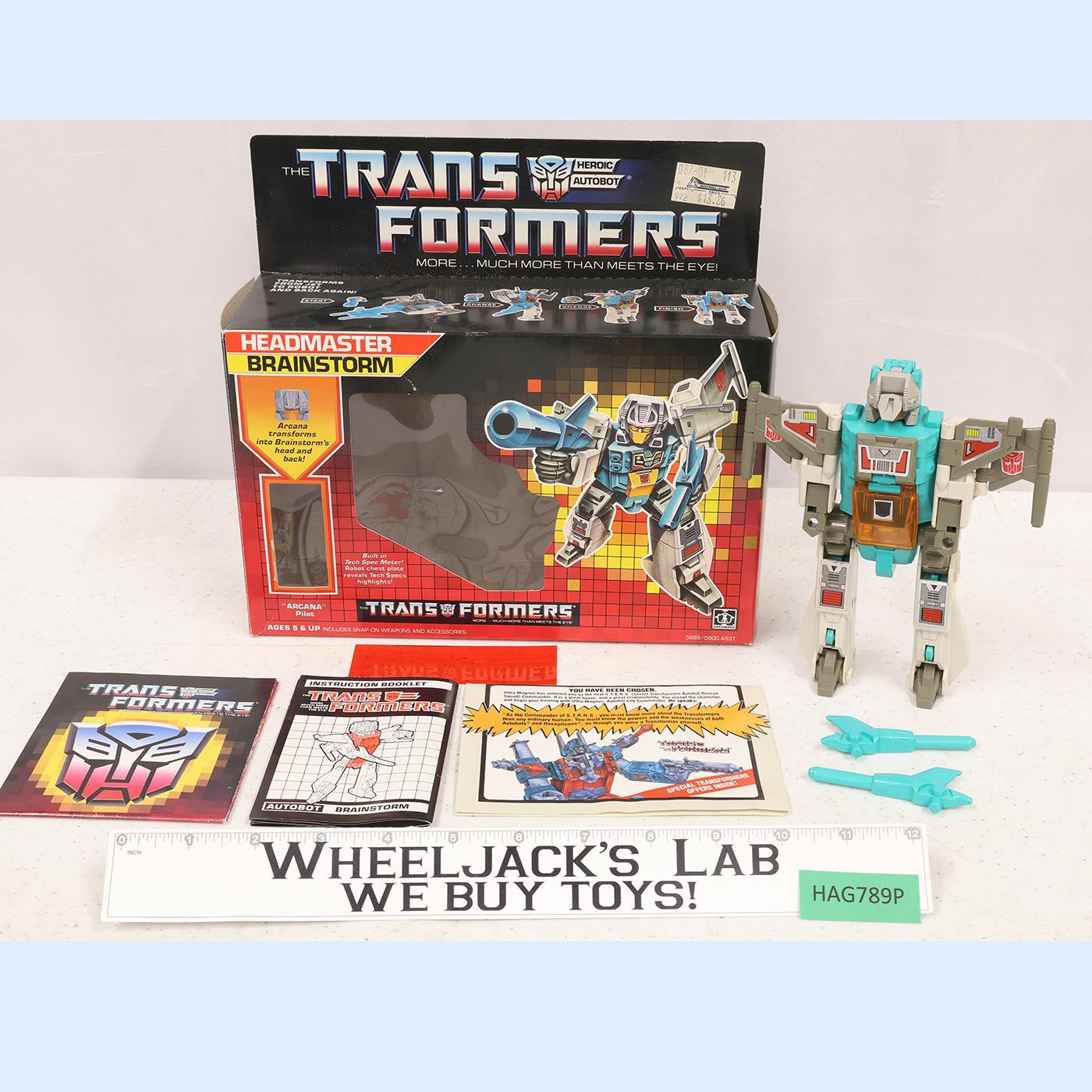 Brainstorm W/Box 100% Complete 1987 G1 Transformers Hasbro Vintage Action Figure