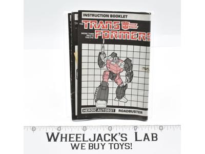 Roadbuster Action Figure Instruction Manual Booklet 1985 Hasbro G1 Transformers