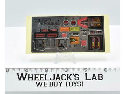 Skids Decal Sticker Sheet G1 Transformers 1985 Vintage Action Figure