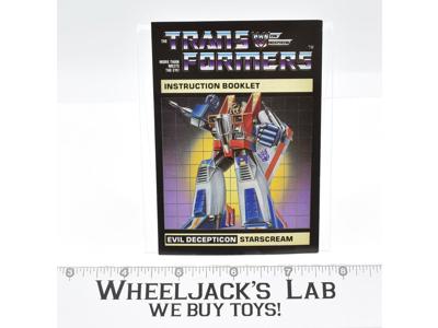Starscream Action Figure Instruction Manual Booklet 1984 Hasbro G1 Transformers