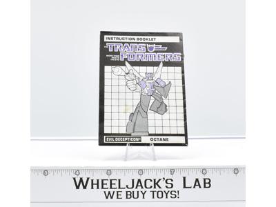 Octane Action Figure Instruction Manual Booklet 1986 Hasbro G1 Transformers