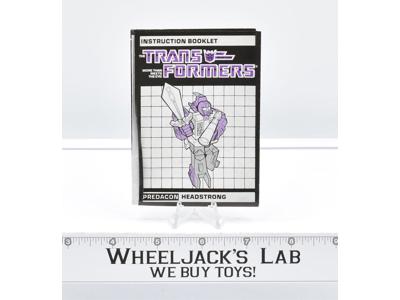 Headstrong Action Figure Instruction Manual Booklet 1986 Hasbro G1 Transformers