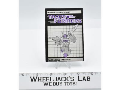 Tantrum Action Figure Vintage Instruction Manual Booklet 1986 G1 Transformers