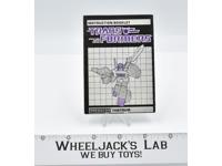 Tantrum Action Figure Vintage Instruction Manual Booklet 1986 G1 Transformers