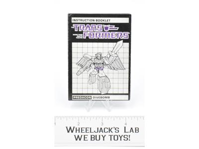 Divebomb Action Figure Instruction Manual Booklet 1986 Hasbro G1 Transformers