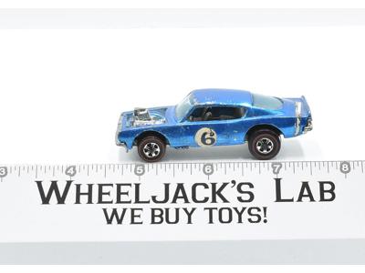 King Cuda Blue DARK INT 1969 Redline Hot Wheels Mattel Vintage Redline RL