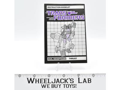Thrust Action Figure Instruction Manual Booklet 1985 Hasbro G1 Transformers