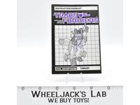Thrust Action Figure Instruction Manual Booklet 1985 Hasbro G1 Transformers
