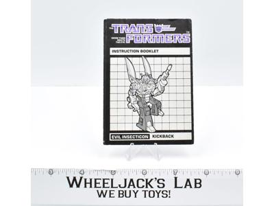 Kickback Action Figure Instruction Manual Booklet 1985 Hasbro G1 Transformers
