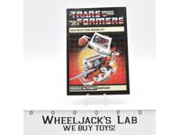 Ratchet Action Figure Vintage Instruction Manual Booklet 1984 G1 Transformers