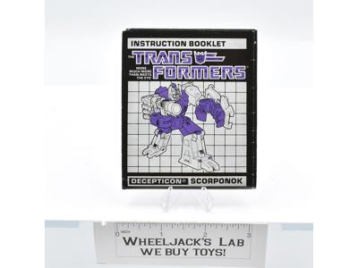 Scorponok Action Figure Instruction Manual Booklet 1987 Hasbro G1 Transformers
